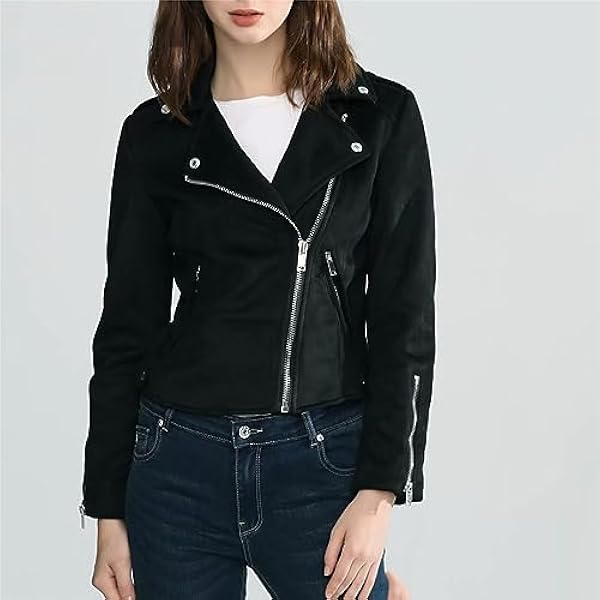 Adhdyuud Vrouwen Herfst Suede Faux Lederen Jassen Matte Motorfiets Jas Casual Biker Ritsen Uitloper